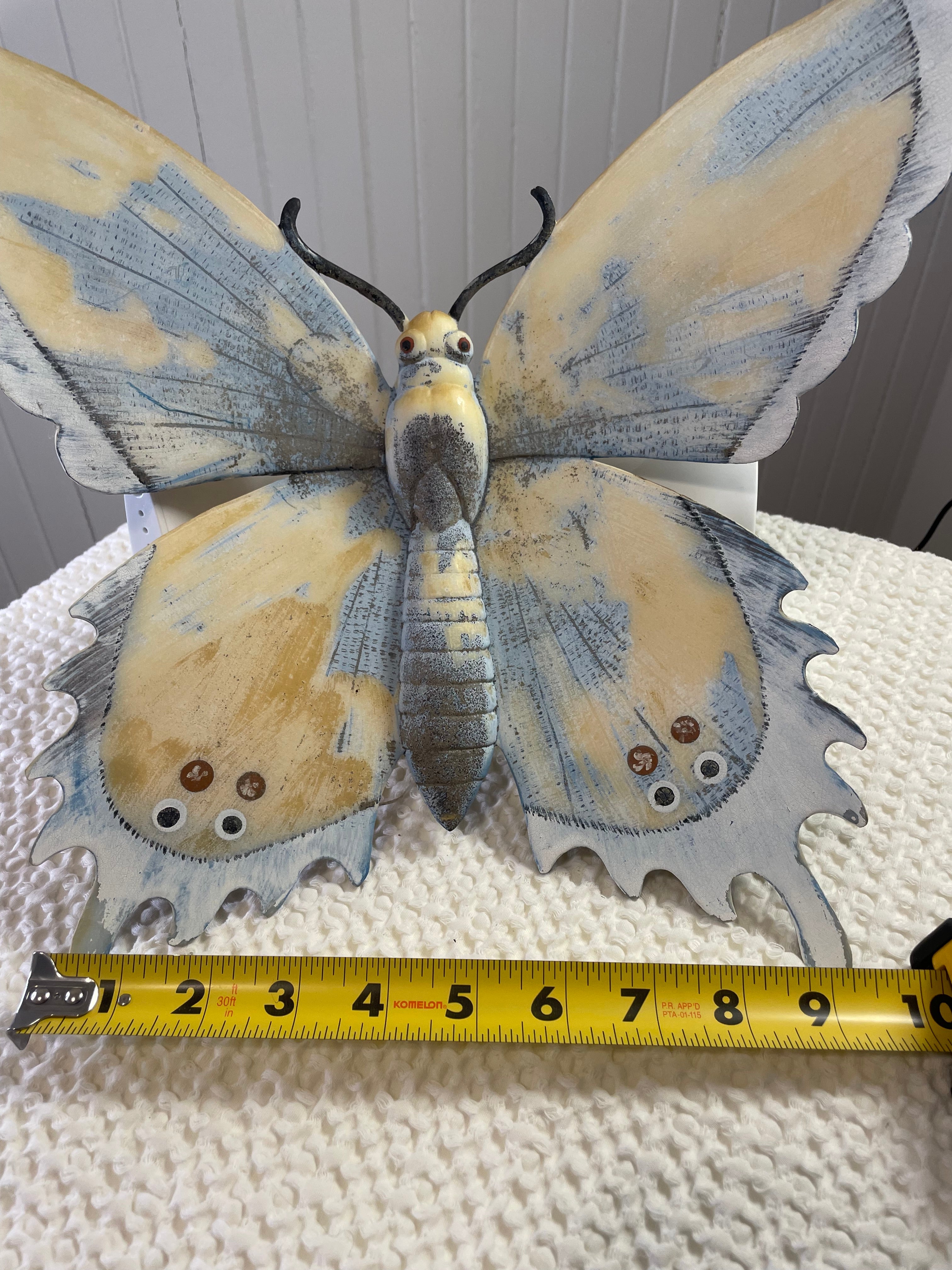 Hand-painted butterfly wall art sculpture