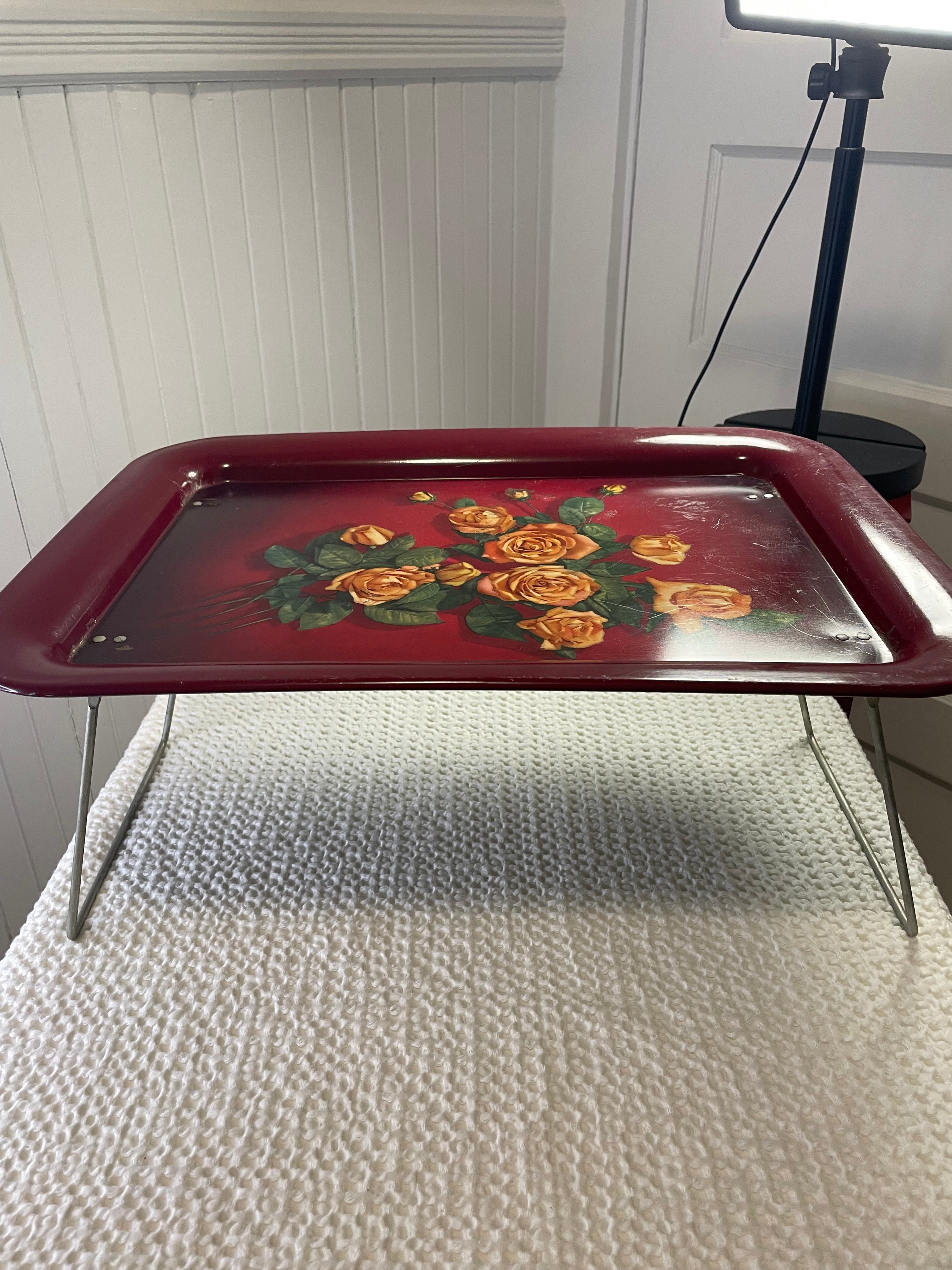 Vintage Mid-Century Metal Folding Lap Tray