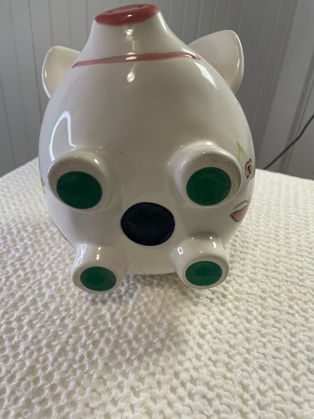 Hand-painted ceramic piggy bank