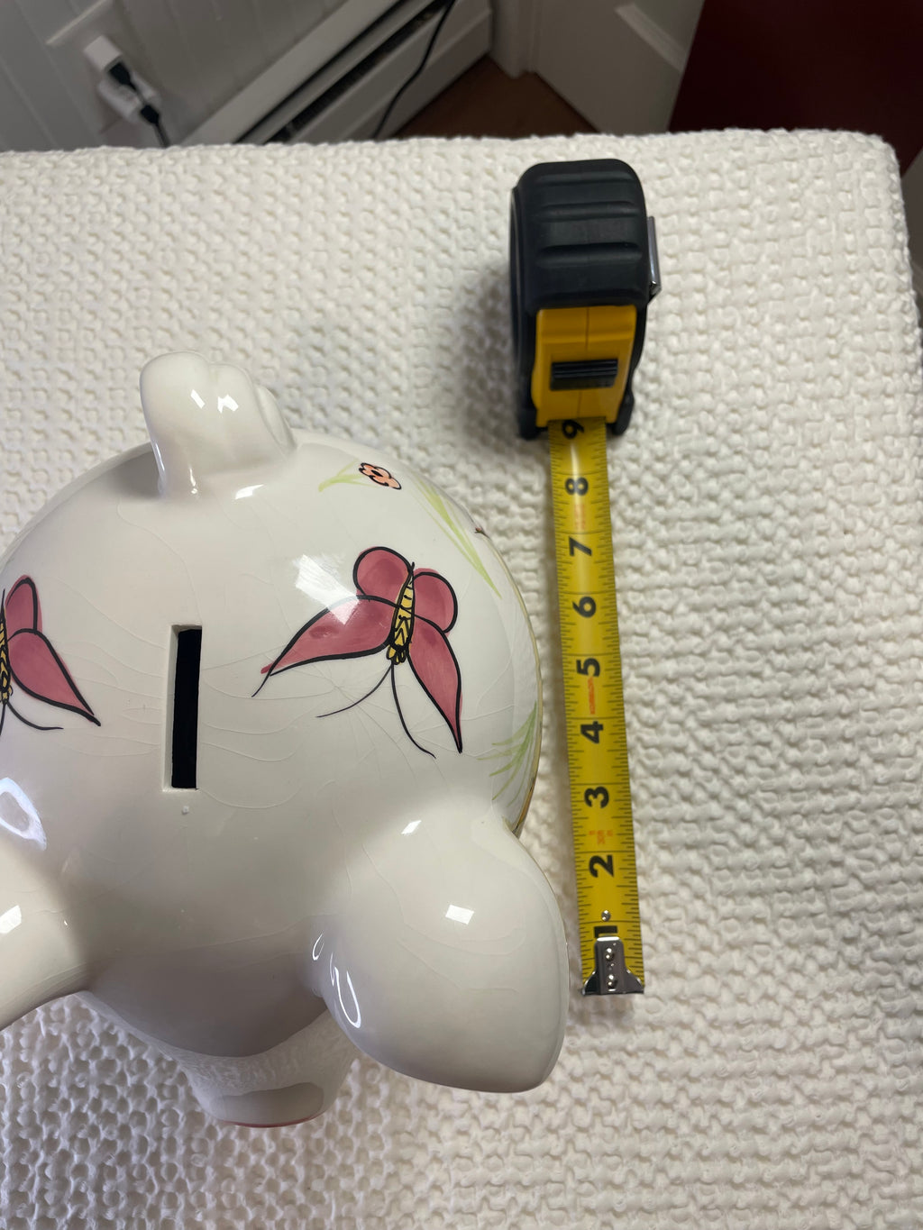 Hand-painted ceramic piggy bank