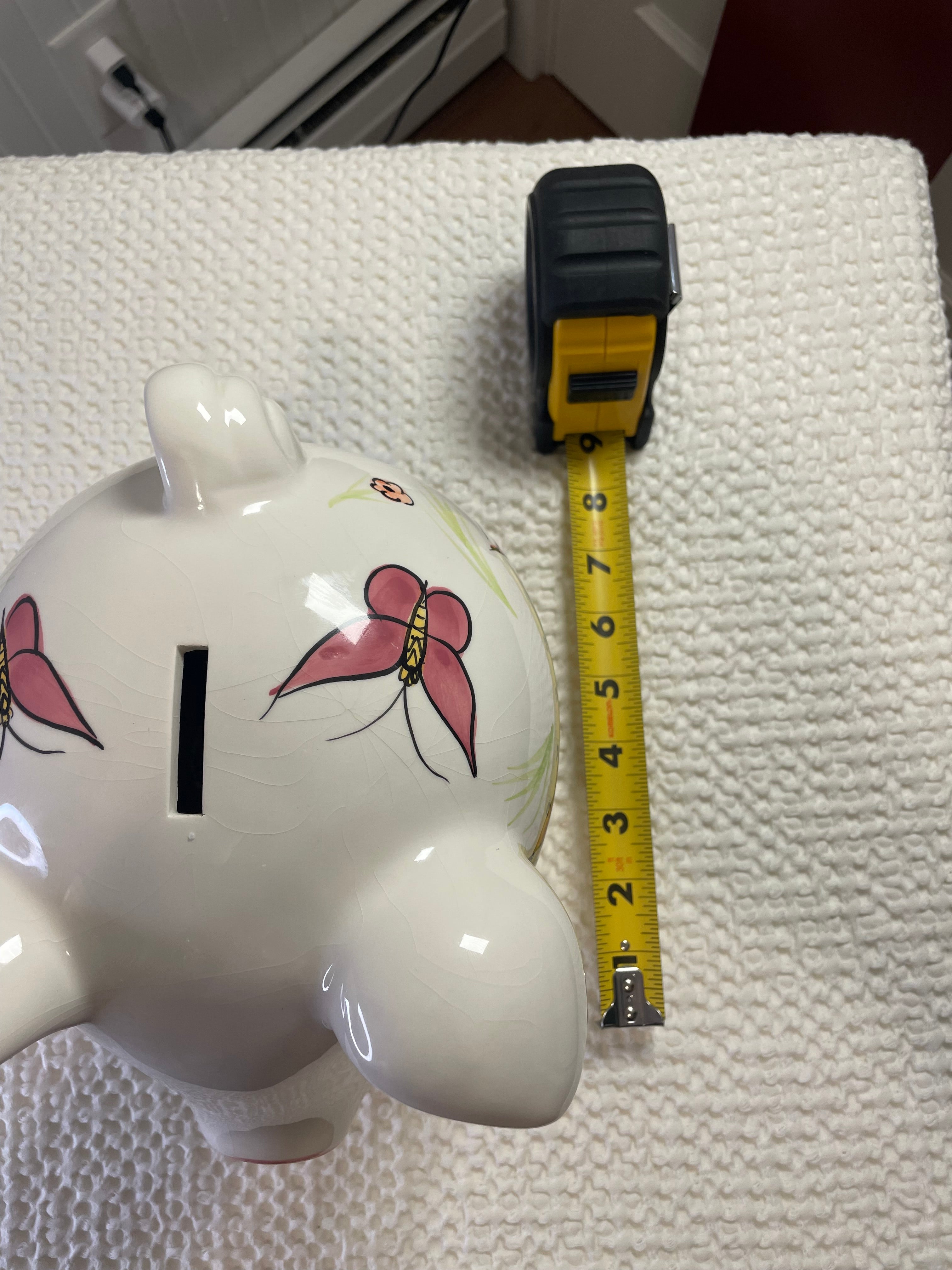 Hand-painted ceramic piggy bank