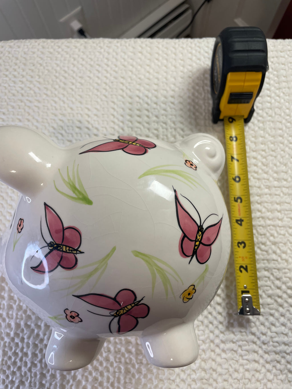 Hand-painted ceramic piggy bank