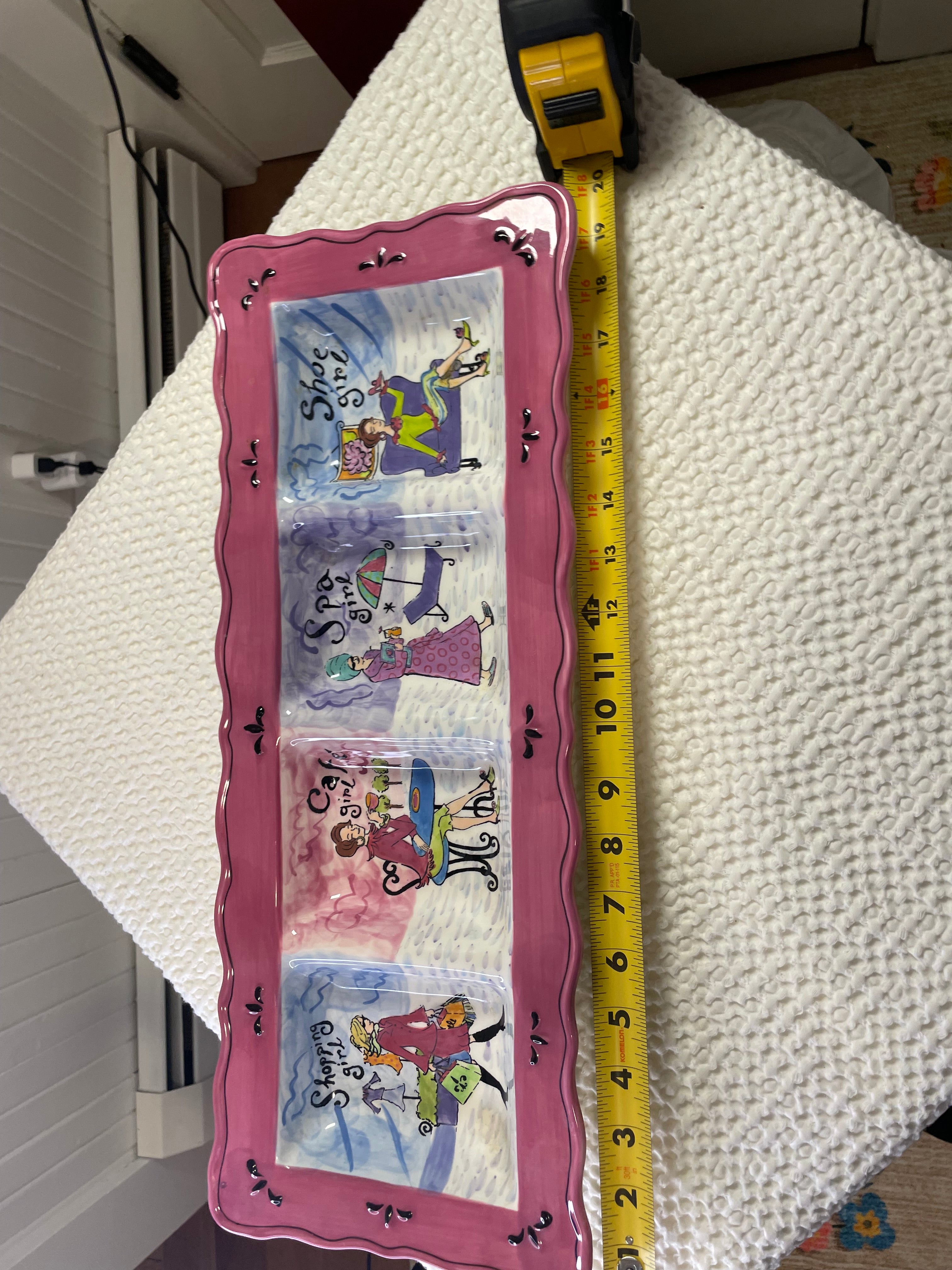 Certified International "Girlfriends" Ceramic Relish Tray