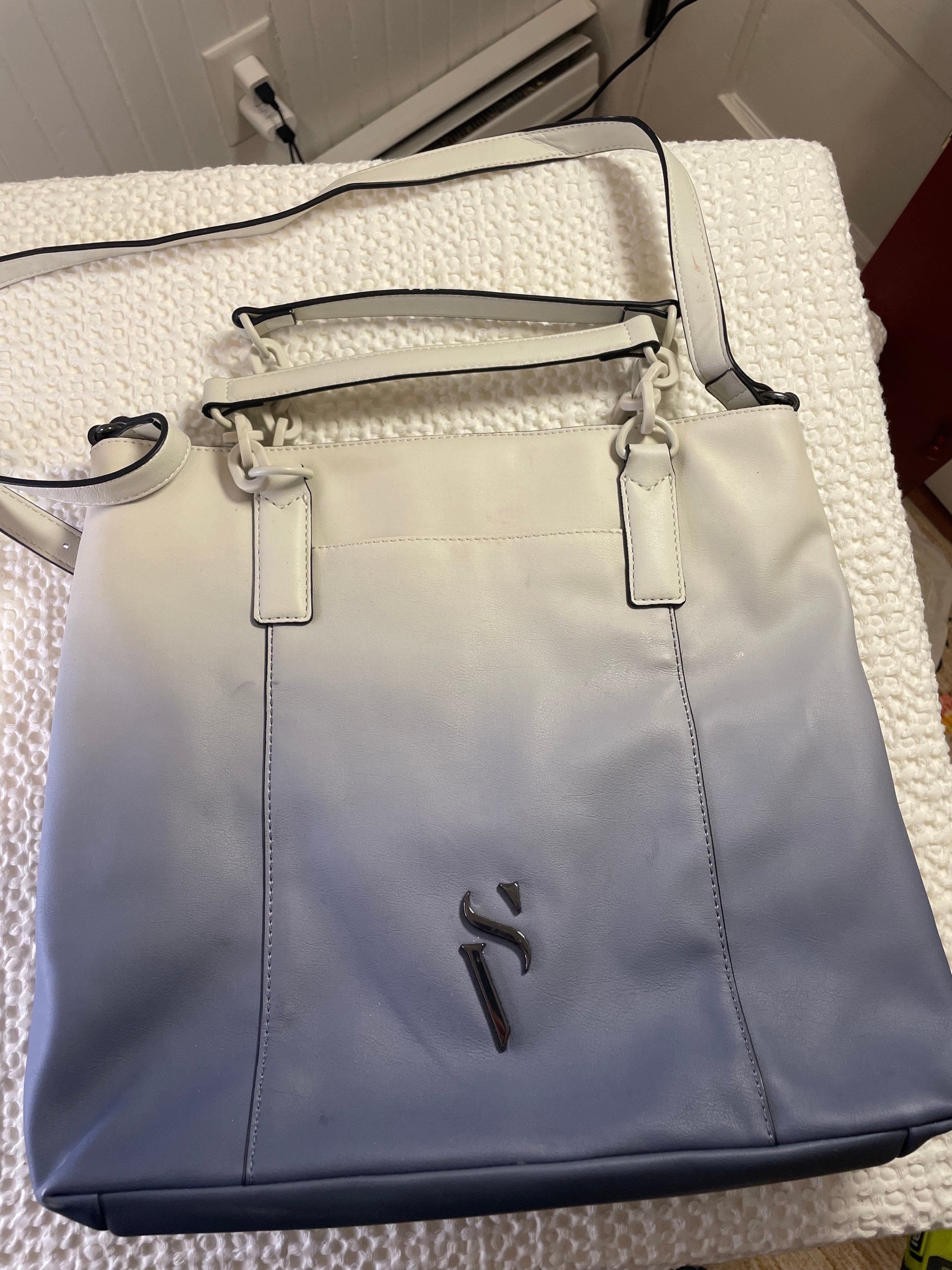 Simply Vera Vera Wang Triple-Entry Satchel – Cream &amp; Gunmetal