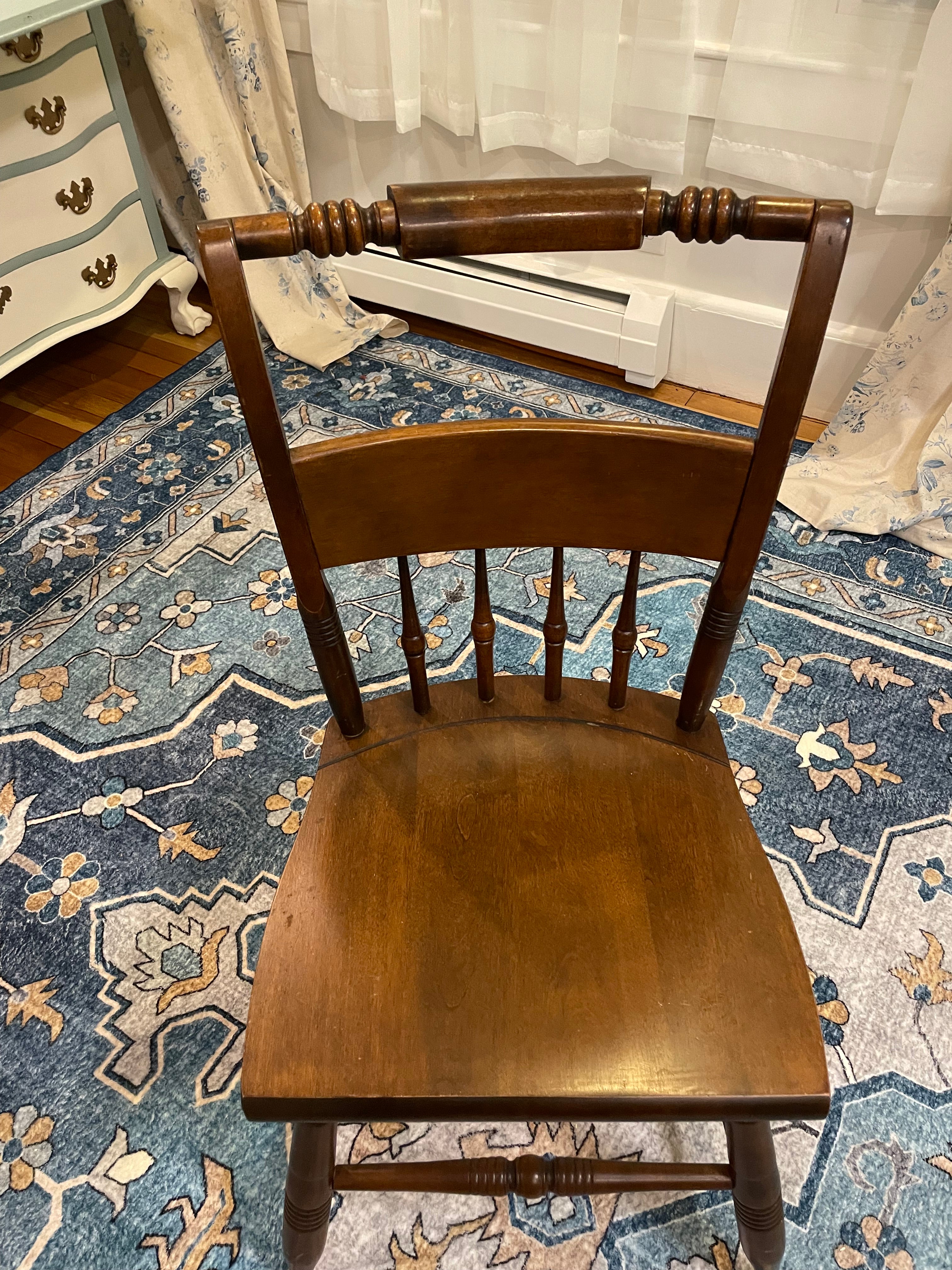 Vintage S. Bent &amp; Bros. Colonial Revival Dining Set - Drop Leaf Table &amp; 2 Spindle Chairs