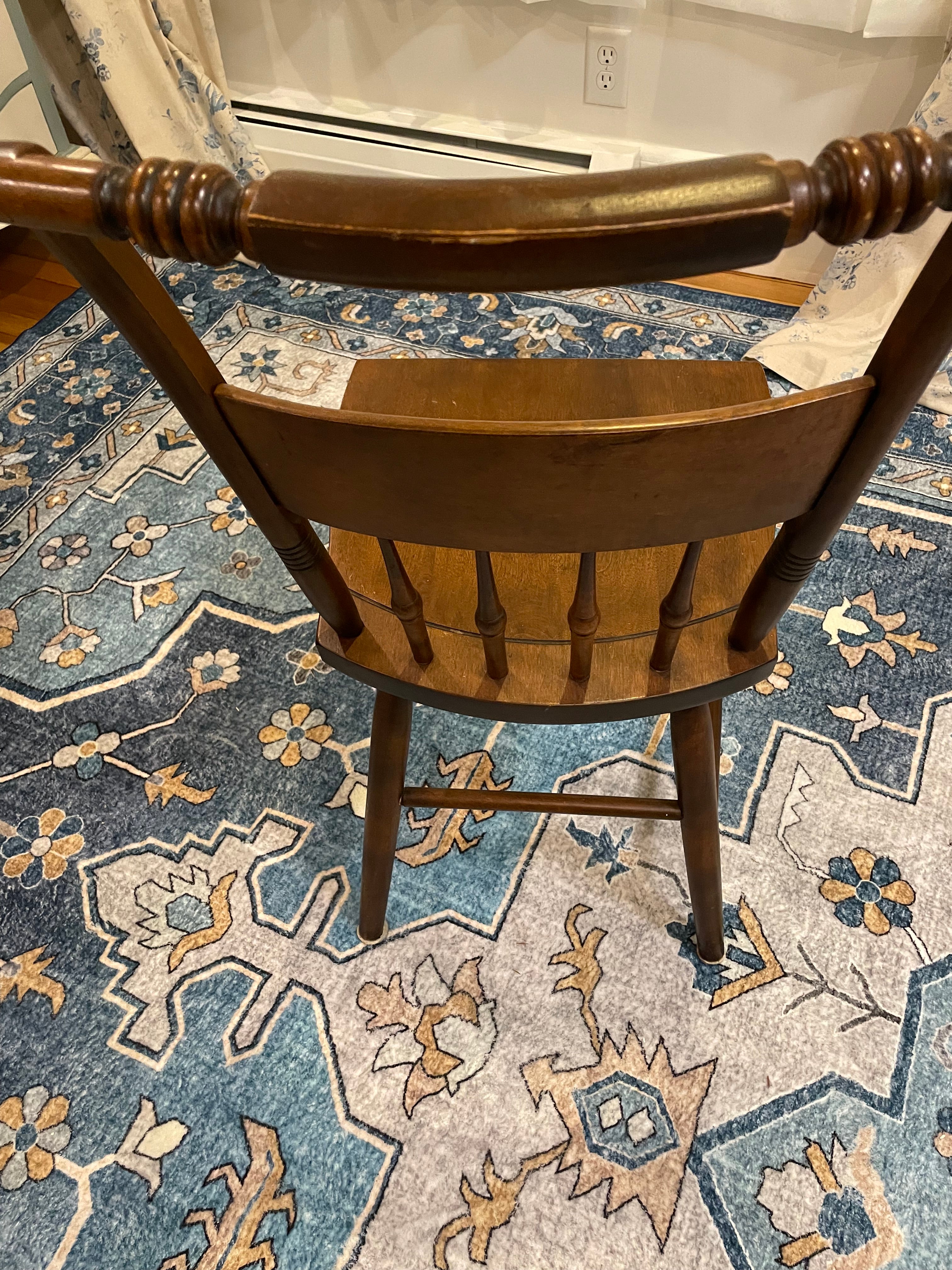 Vintage S. Bent &amp; Bros. Colonial Revival Dining Set - Drop Leaf Table &amp; 2 Spindle Chairs