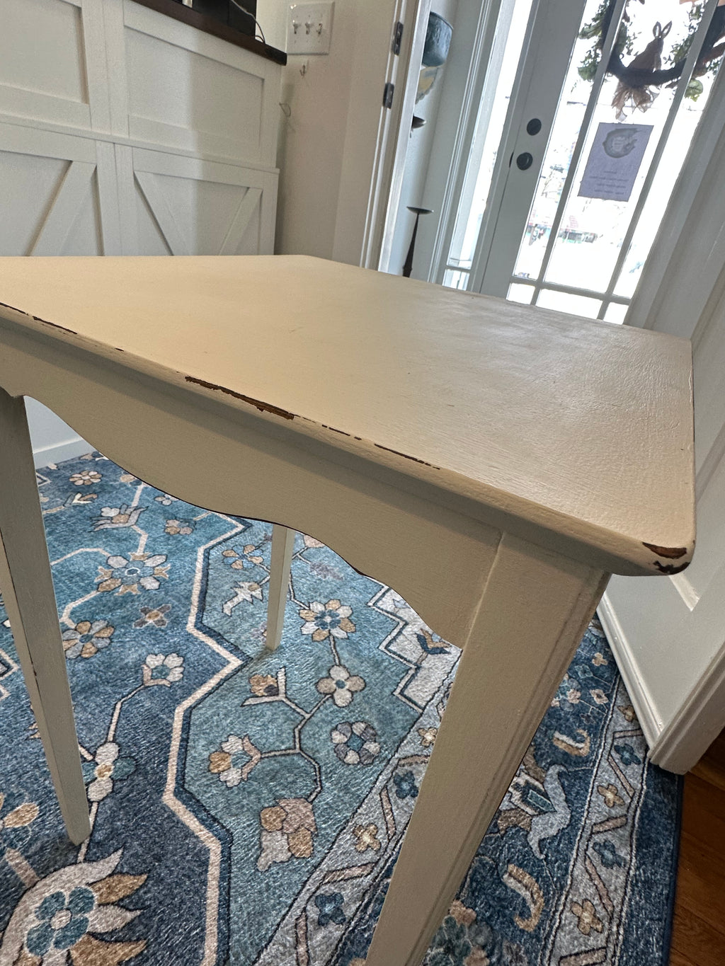 Set of 2 Vintage Shabby Chic Side Tables | Off-White Distressed Accent Tables