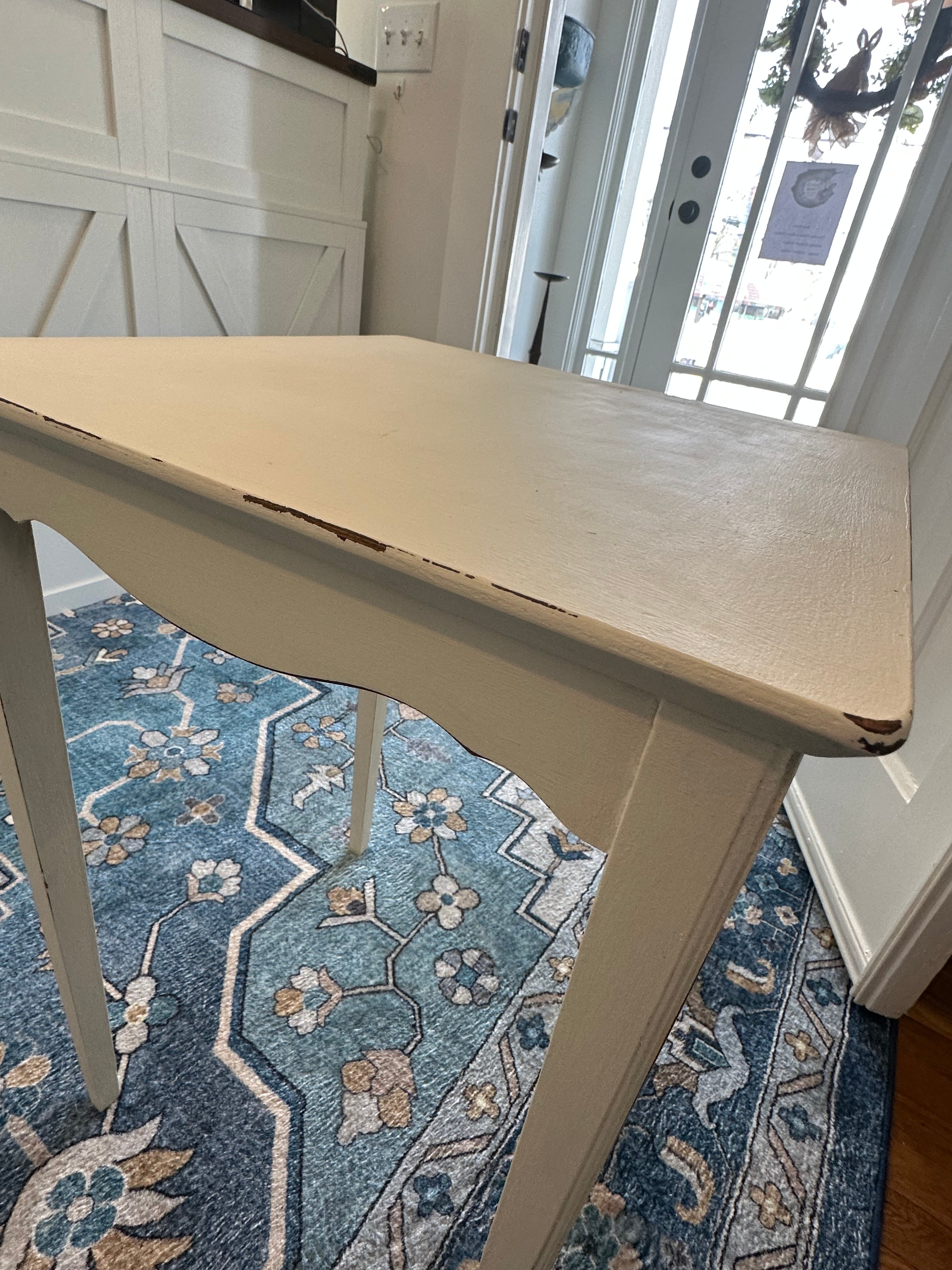 Set of 2 Vintage Shabby Chic Side Tables | Off-White Distressed Accent Tables