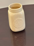 Yellow Ceramic Mason Jar with Flower