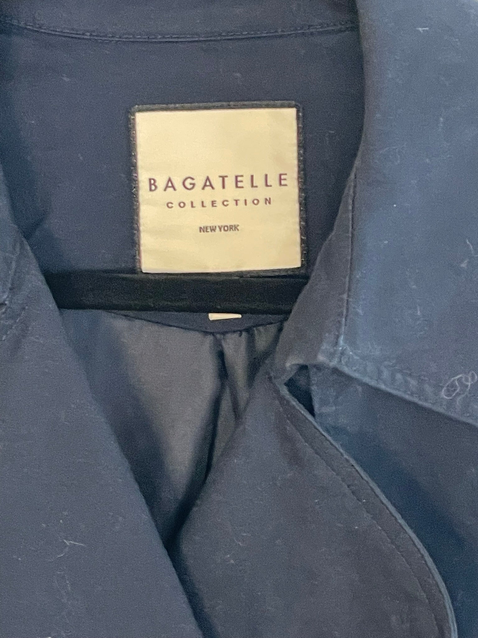 Bagatelle Navy Blue Cropped Trench Coat