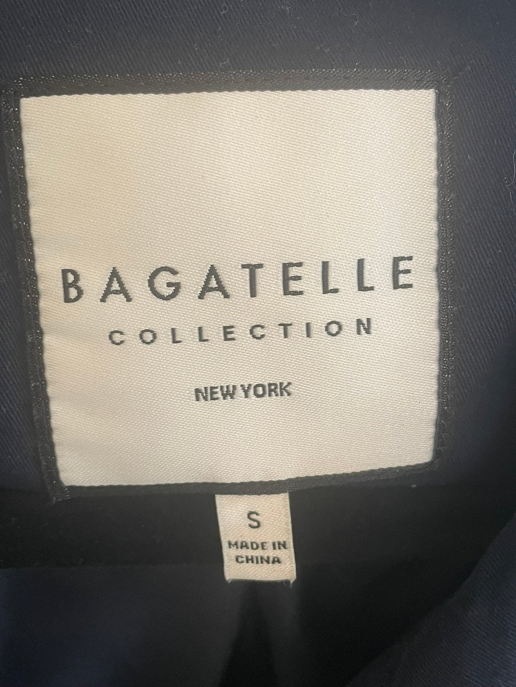 Bagatelle Navy Blue Cropped Trench Coat