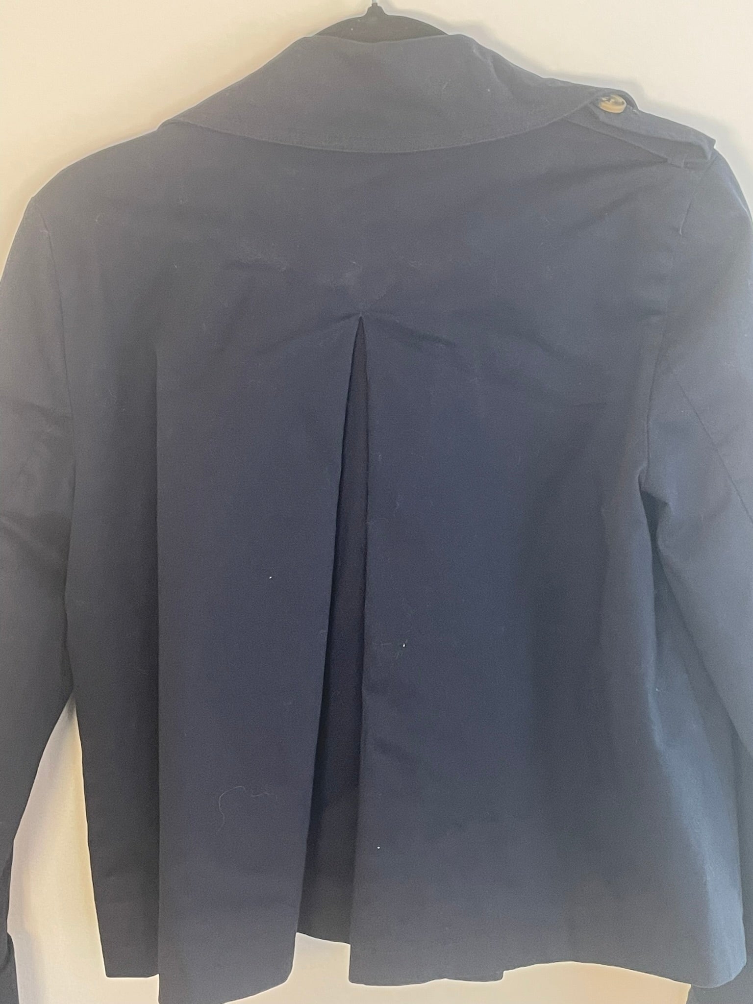 Bagatelle Navy Blue Cropped Trench Coat