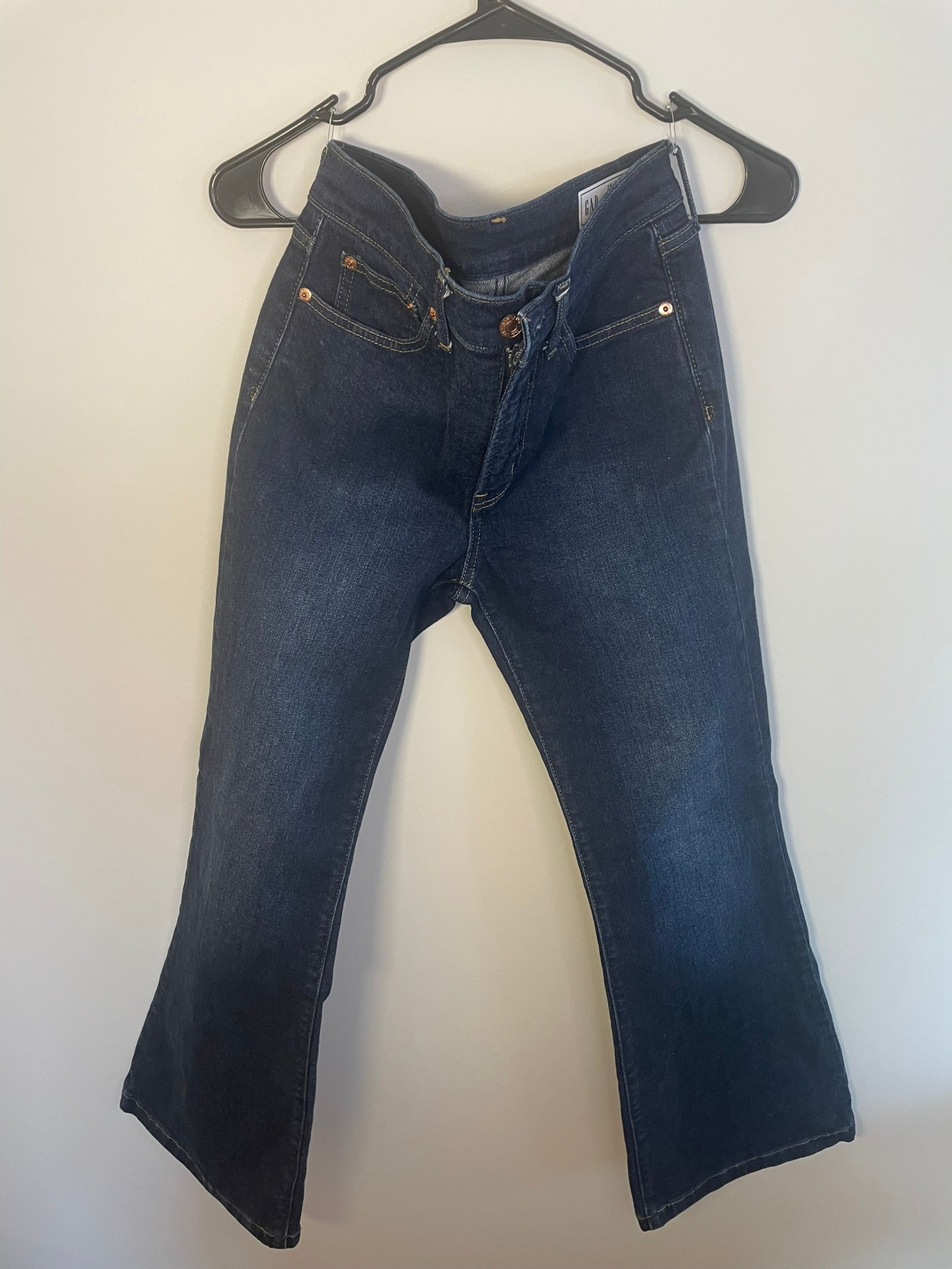 Gap '70s Flare High Rise dark indigo wash jeans