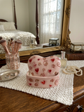 hand-painted ceramic heart trinket box
