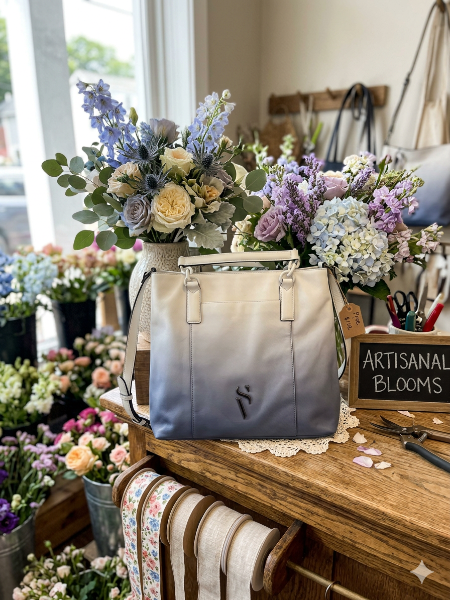 Simply Vera Vera Wang Triple-Entry Satchel – Cream &amp; Gunmetal