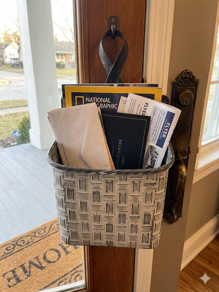 Metal Basket Weave Wall Pocket