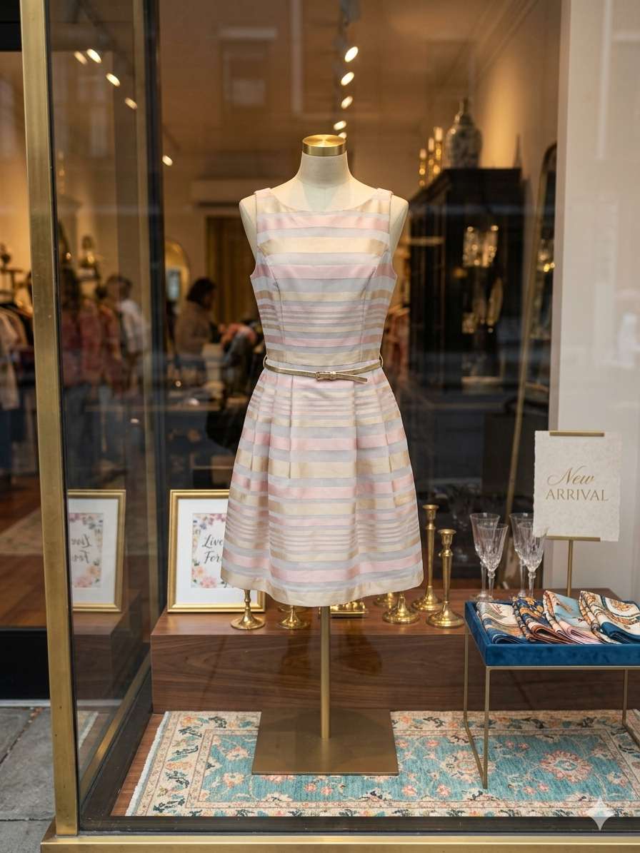 Jessica Howard Metallic Striped Fit-and-Flare Dress – Elegant Occasion Wear