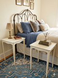 Set of 2 Vintage Shabby Chic Side Tables | Off-White Distressed Accent Tables
