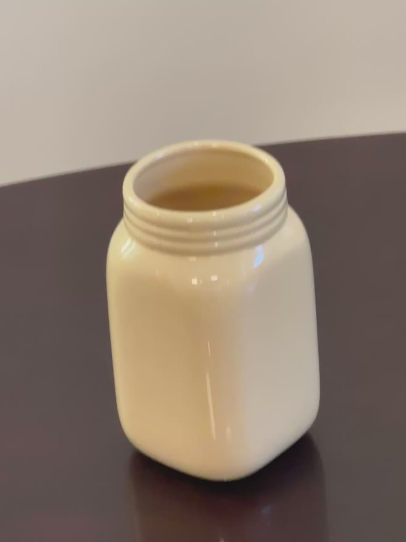 Yellow Ceramic Mason Jar with Flower